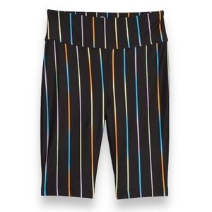 BP Be Proud Striped Biker Shorts Black Prismatic Stripe Size Medium